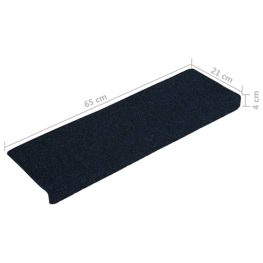 Treppenmatten 15 Stk. Nadelvlies 65x25 cm Blau-5