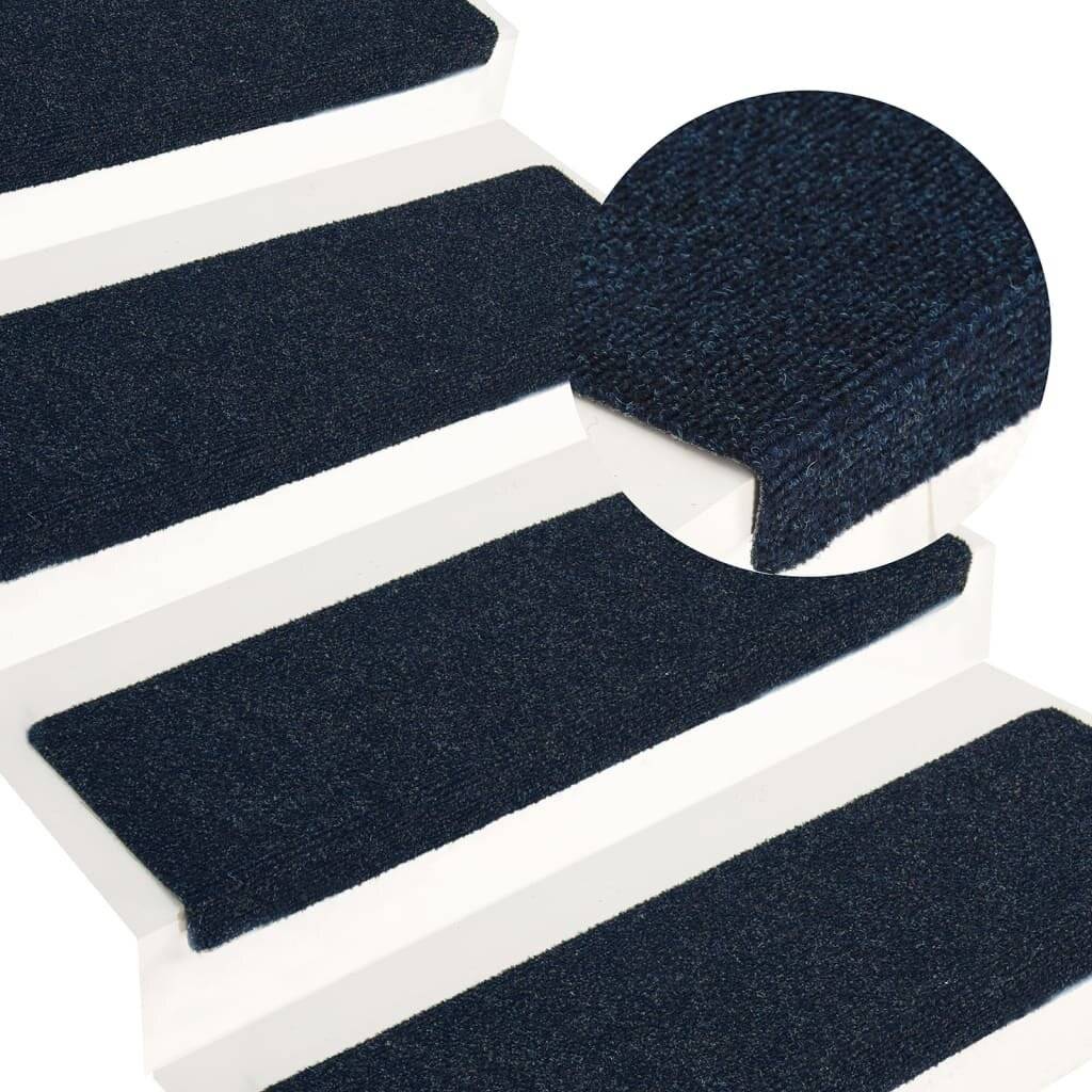 Treppenmatten 15 Stk. Nadelvlies 65x25 cm Blau-0