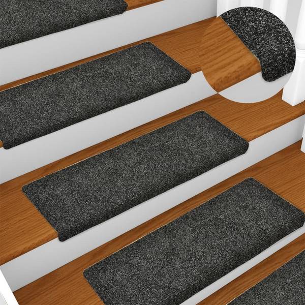 Treppenmatten 5 Stk. Grau 65x25 cm Nadelvlies