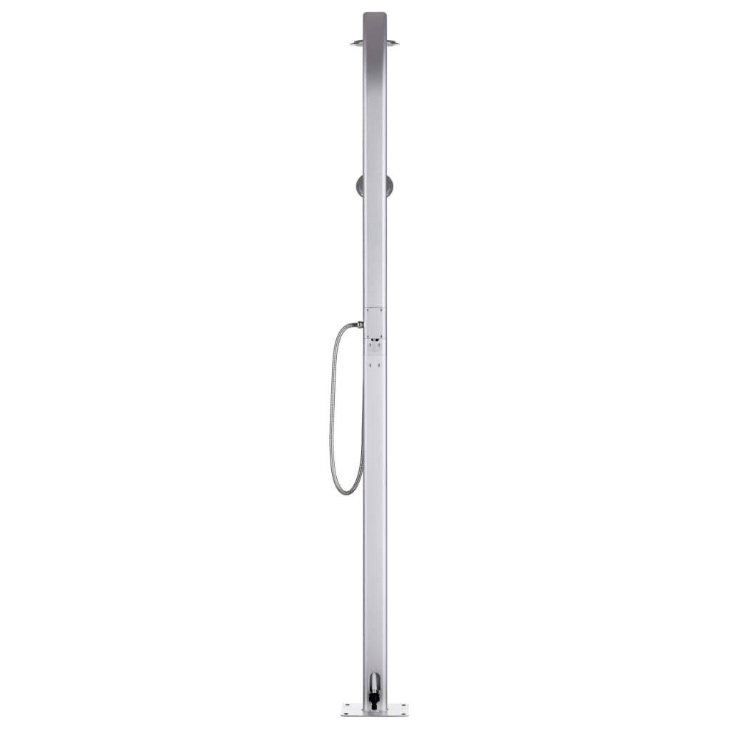 vidaXL Gartendusche mit Brauner Bodenplatte 220 cm Aluminium-6