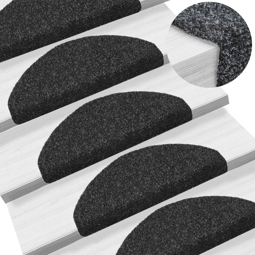 Treppenmatten Selbstklebend 5 Stk. Schwarz 65x21x4cm Nadelvlies-0