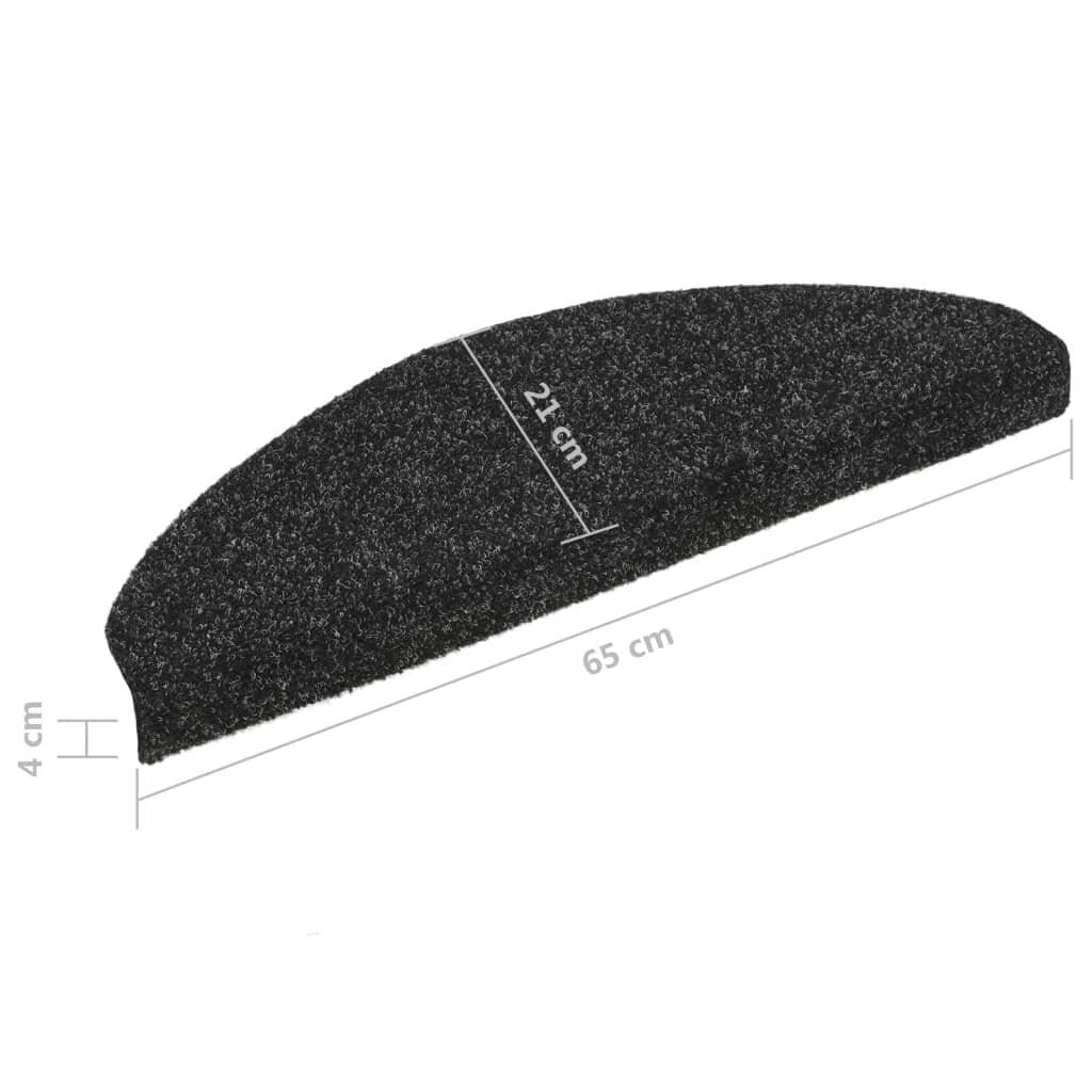 Symbolbild für Treppenmatten Selbstklebend 5 Stk. Schwarz 65x21x4cm Nadelvlies