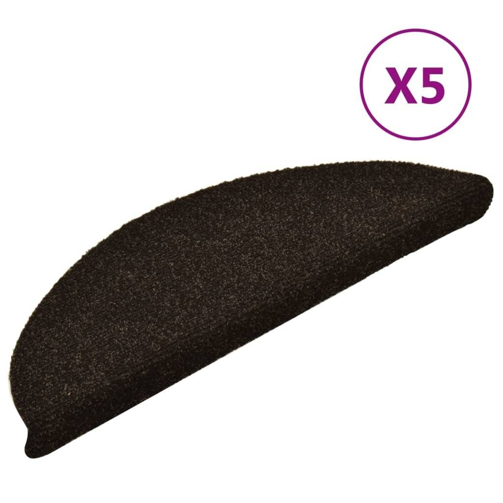 Selbstklebende Treppenmatten 5 Stk. Dunkelbraun 56x17x3cm-1