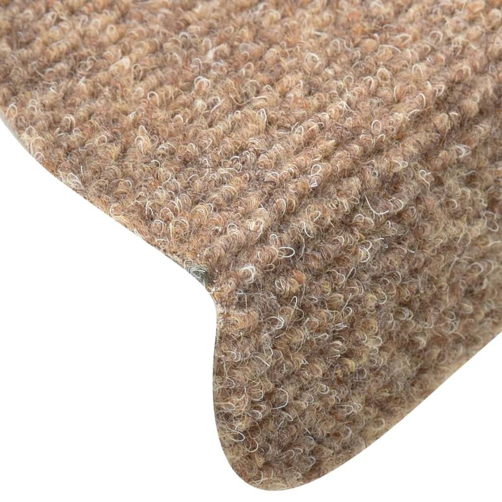 Selbstklebende Treppenmatten 5 Stk. Creme 56x17x3cm Nadelvlies-6