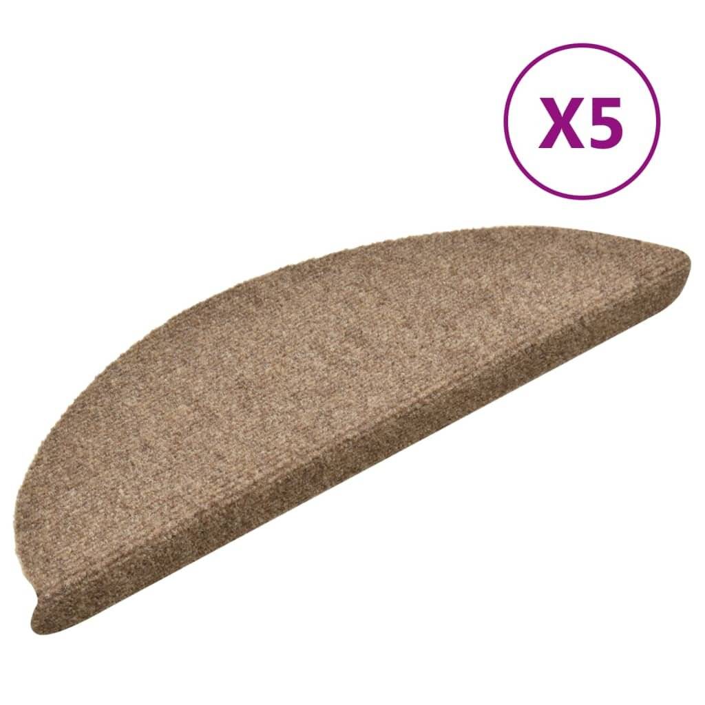Selbstklebende Treppenmatten 5 Stk. Creme 56x17x3cm Nadelvlies-1