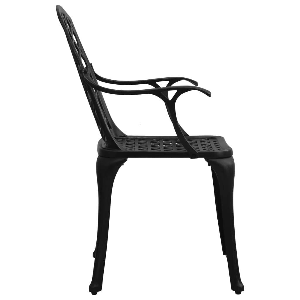 5-tlg. Bistro-Set Aluminiumguss Schwarz-5