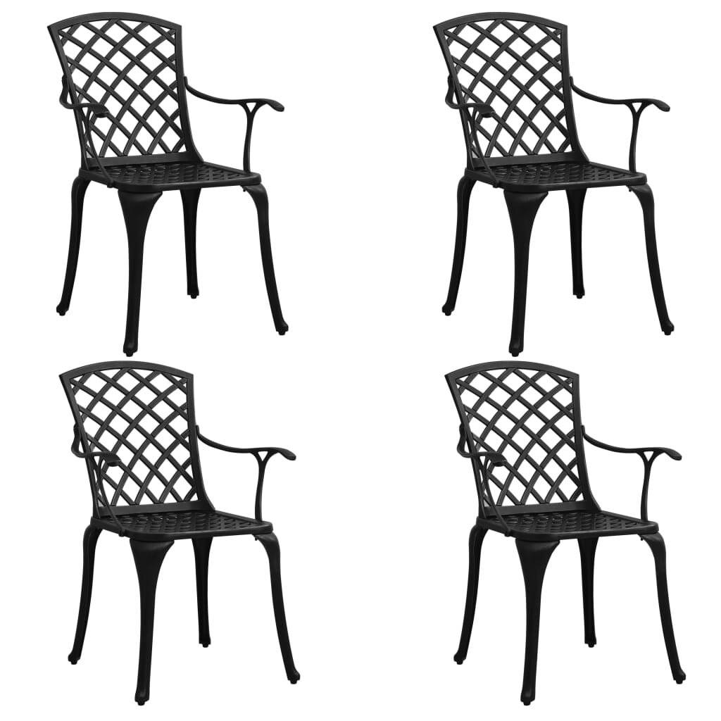 5-tlg. Bistro-Set Aluminiumguss Schwarz-2