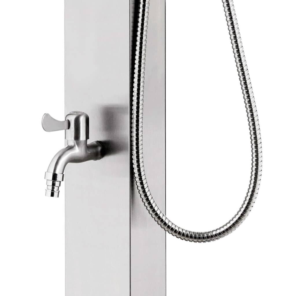 Symbolbild für vidaXL Gartendusche mit Brauner Bodenplatte 225 cm Edelstahl