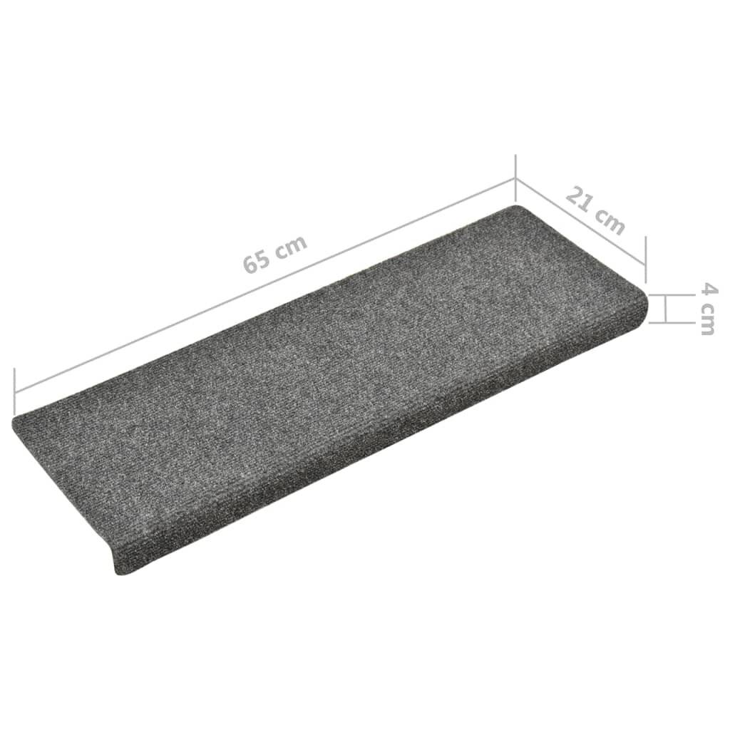 Treppenmatten 10 Stk. Hellgrau 65x25 cm Nadelvlies-5
