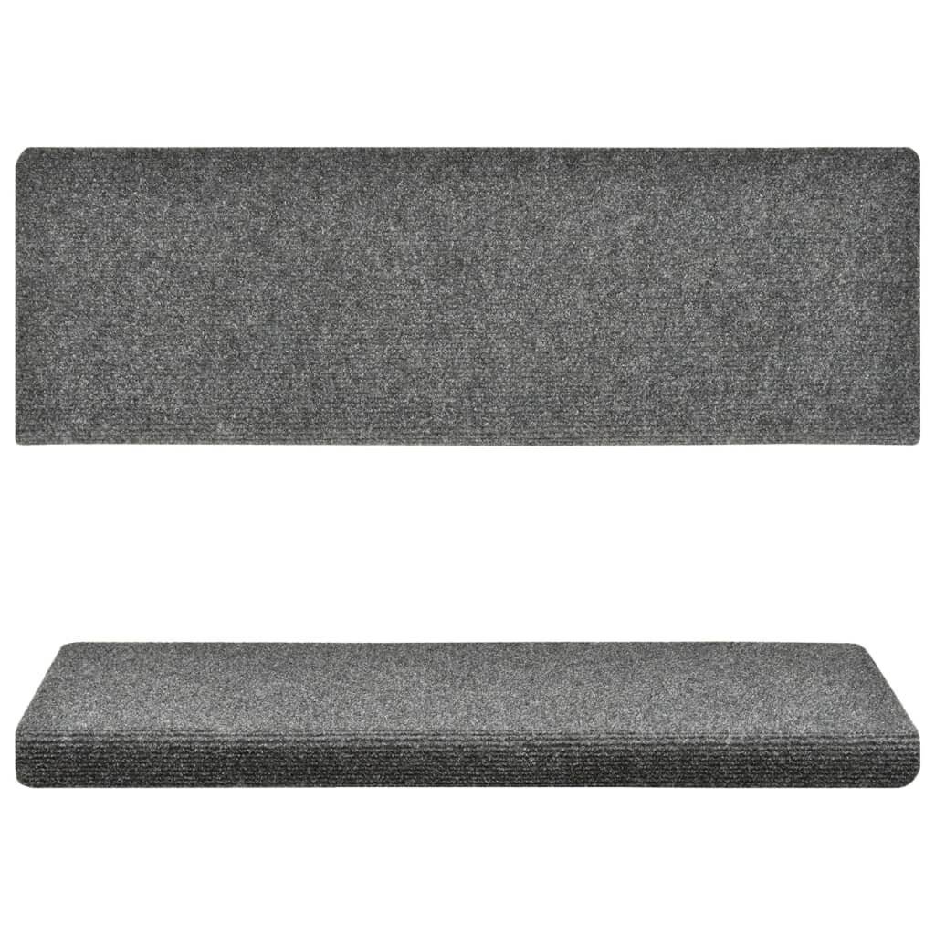 Treppenmatten 10 Stk. Hellgrau 65x25 cm Nadelvlies-3