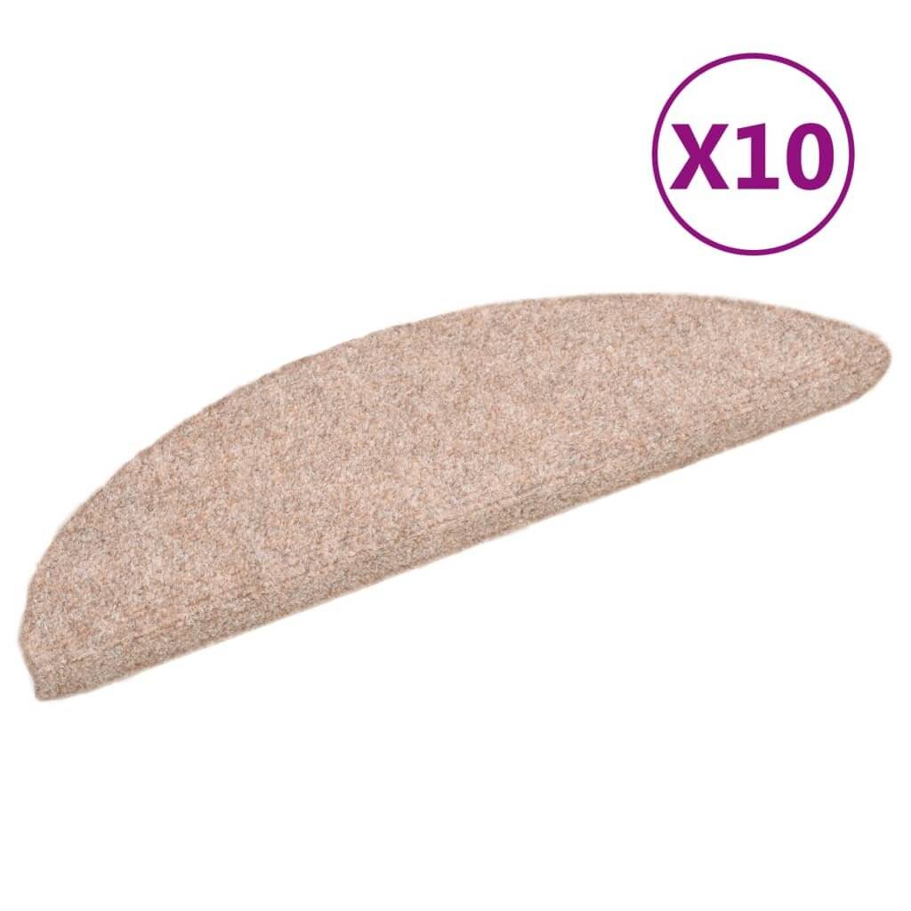 Selbstklebende Treppenmatten 10 Stk. Braun 54x16x4cm Nadelvlies-1
