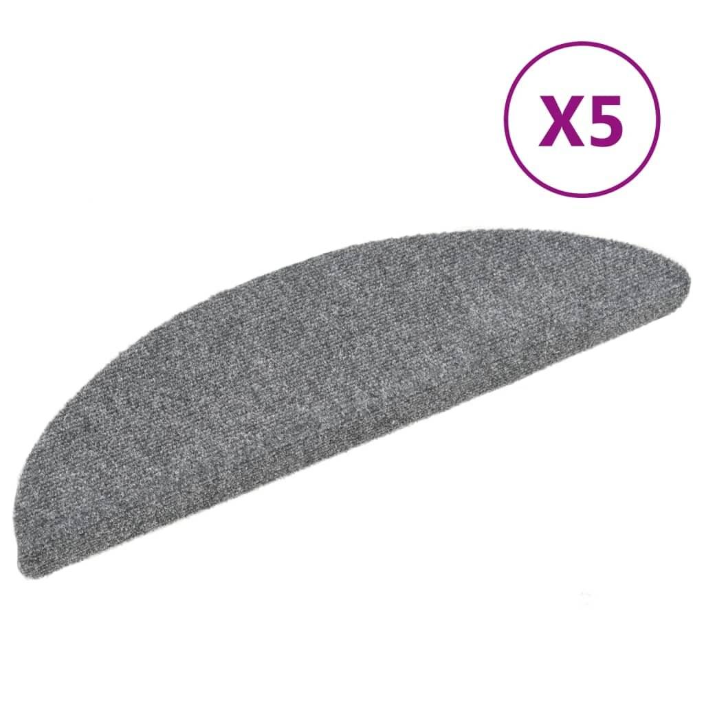 Selbstklebende Treppenmatten 5 Stk. Hellgrau 54x16x4 cm-1