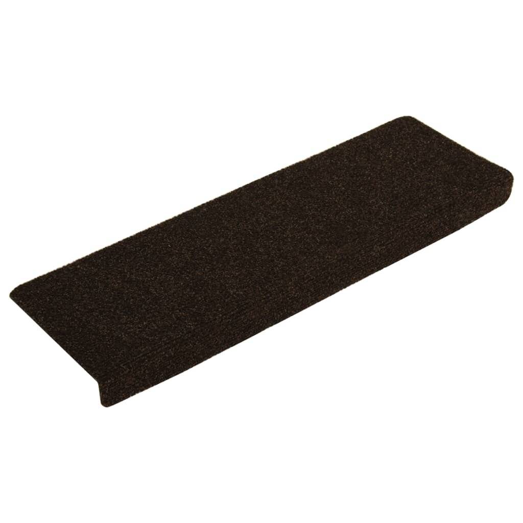 Treppenmatten 15 Stk. Nadelvlies 65x25 cm Braun-1