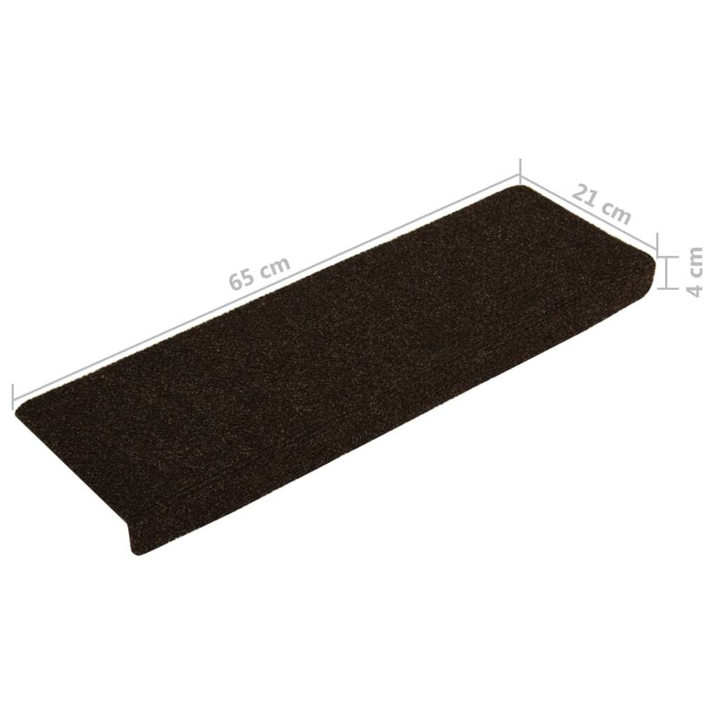 Treppenmatten 15 Stk. Nadelvlies 65x25 cm Braun-4