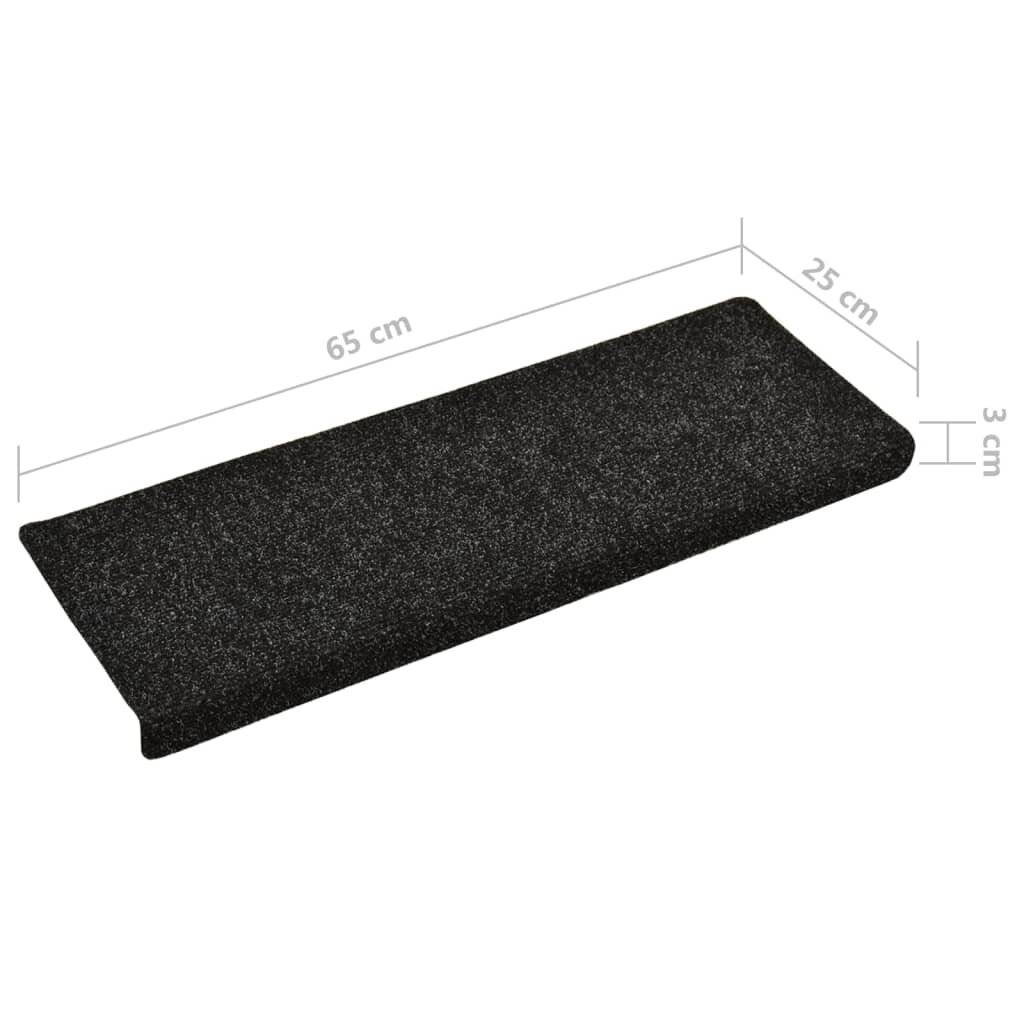 Treppenmatten 5 Stk. Schwarz 65x25 cm Nadelvlies-6