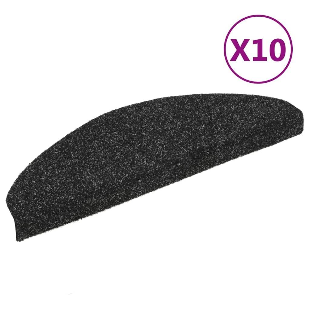 Treppenmatten Selbstklebend 10 Stk. Schwarz 65x21x4cm-1