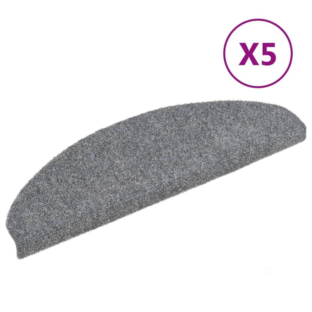 Selbstklebende Treppenmatten 5 Stk. Hellgrau 65x21x4 cm-1