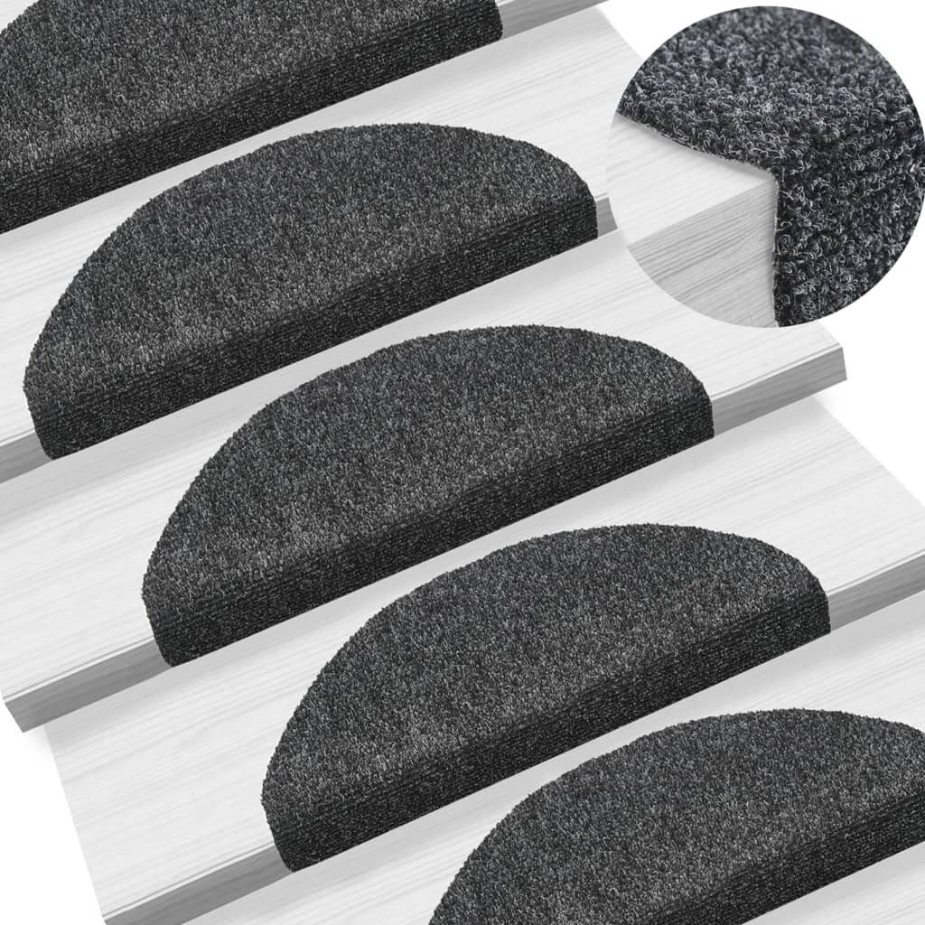 Selbstklebende Treppenmatten 5 Stk. Dunkelgrau 65x21x4 cm-0