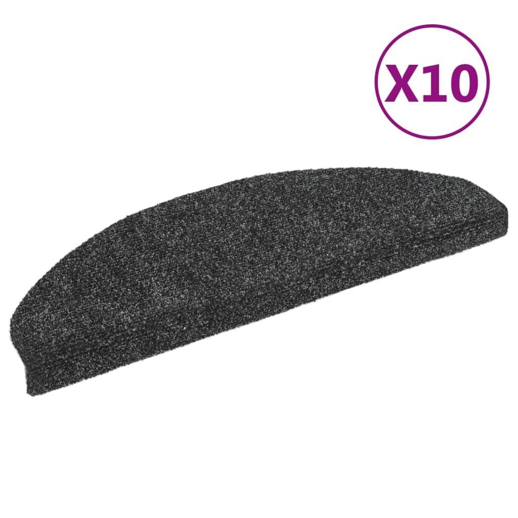Selbstklebende Treppenmatten 10 Stk. Dunkelgrau 65x21x4 cm-1