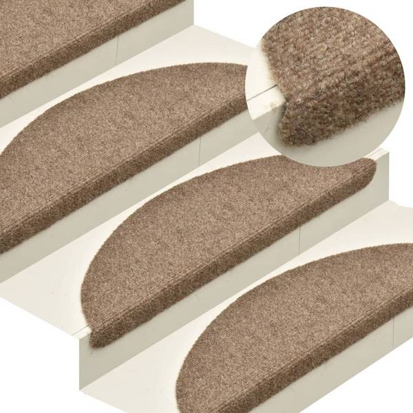 Selbstklebende Treppenmatten 10 Stk. Creme 56x17x3cm Nadelvlies