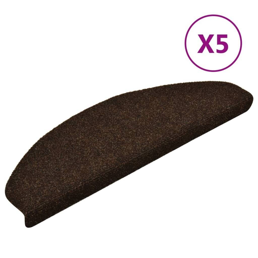 Selbstklebende Treppenmatten 5 Stk. Braun 65x21x4cm Nadelvlies-1