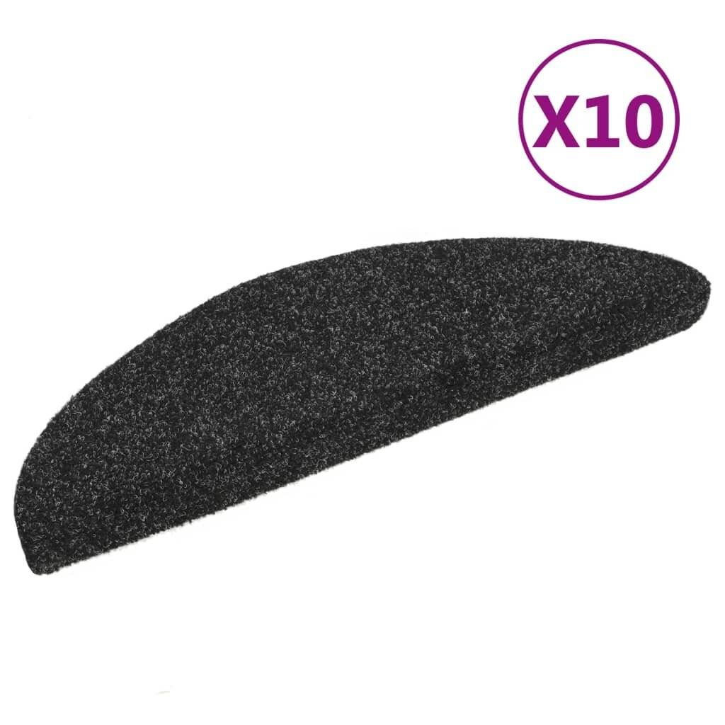 Selbstklebende Treppenmatten 10 Stk. Schwarz 54x16x4 cm-1