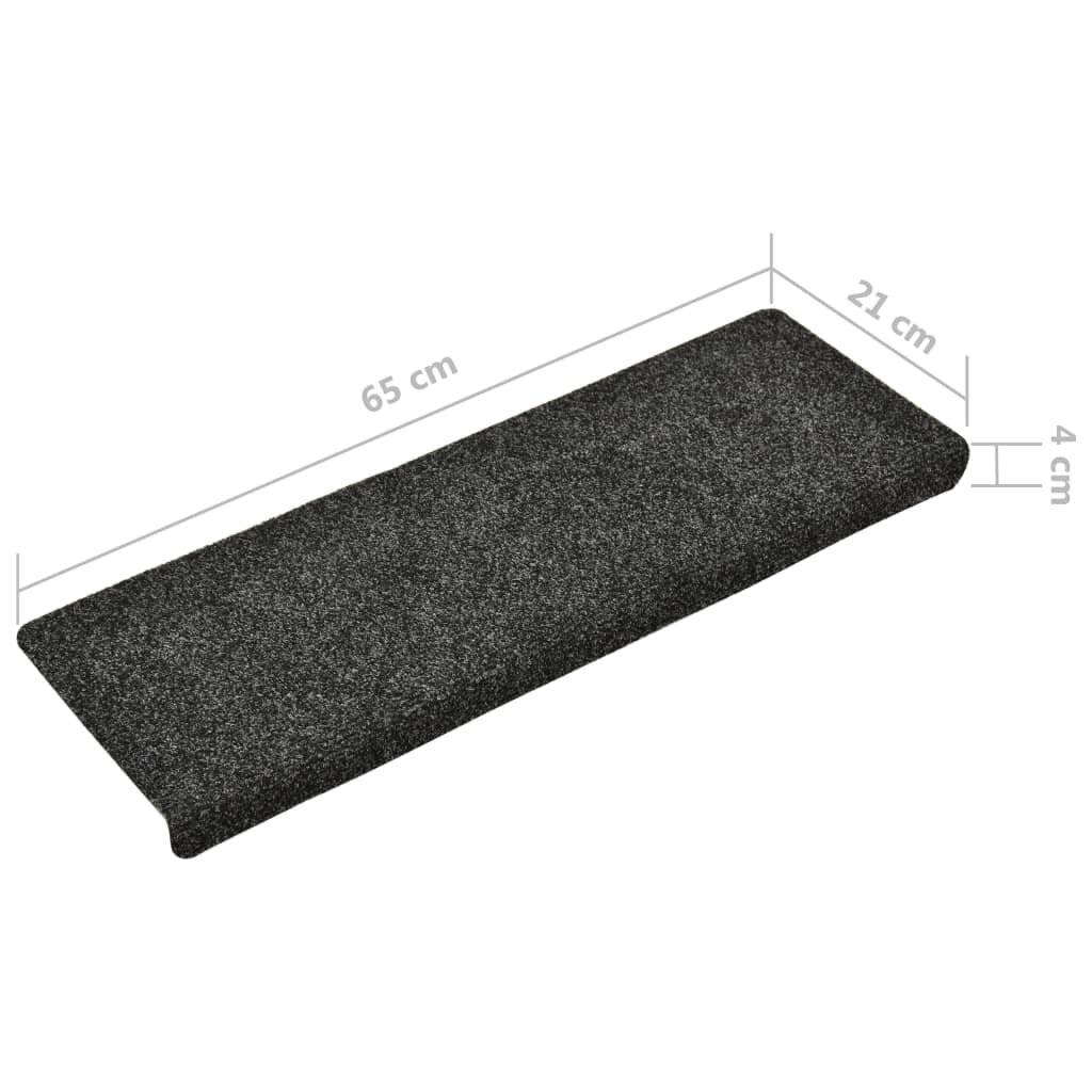 Treppenmatten 10 Stk. Grau 65x25 cm Nadelvlies-5