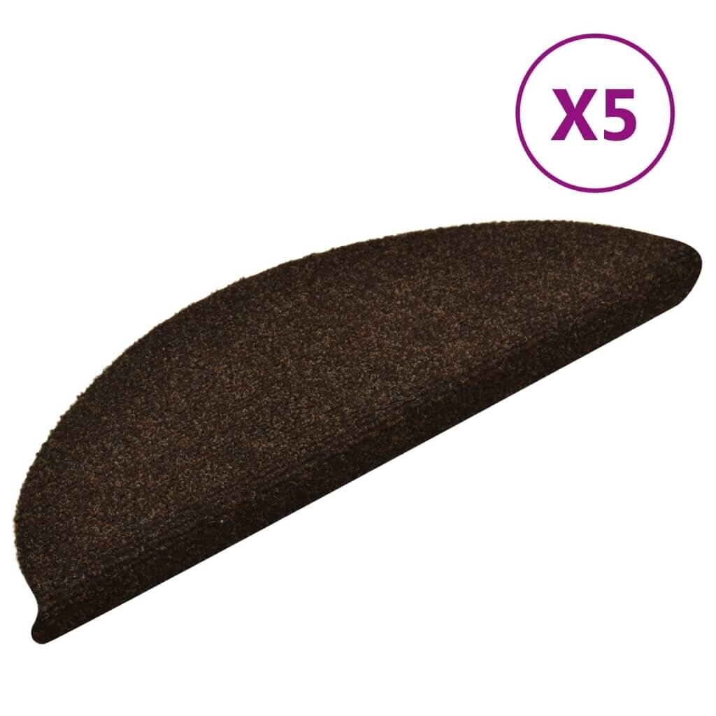 Selbstklebende Treppenmatten 5 Stk. Braun 56x17x3cm Nadelvlies-1