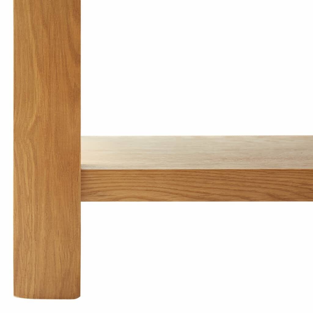 vidaXL Couchtisch 90 x 45 x 40 cm Eiche Massivholz-5