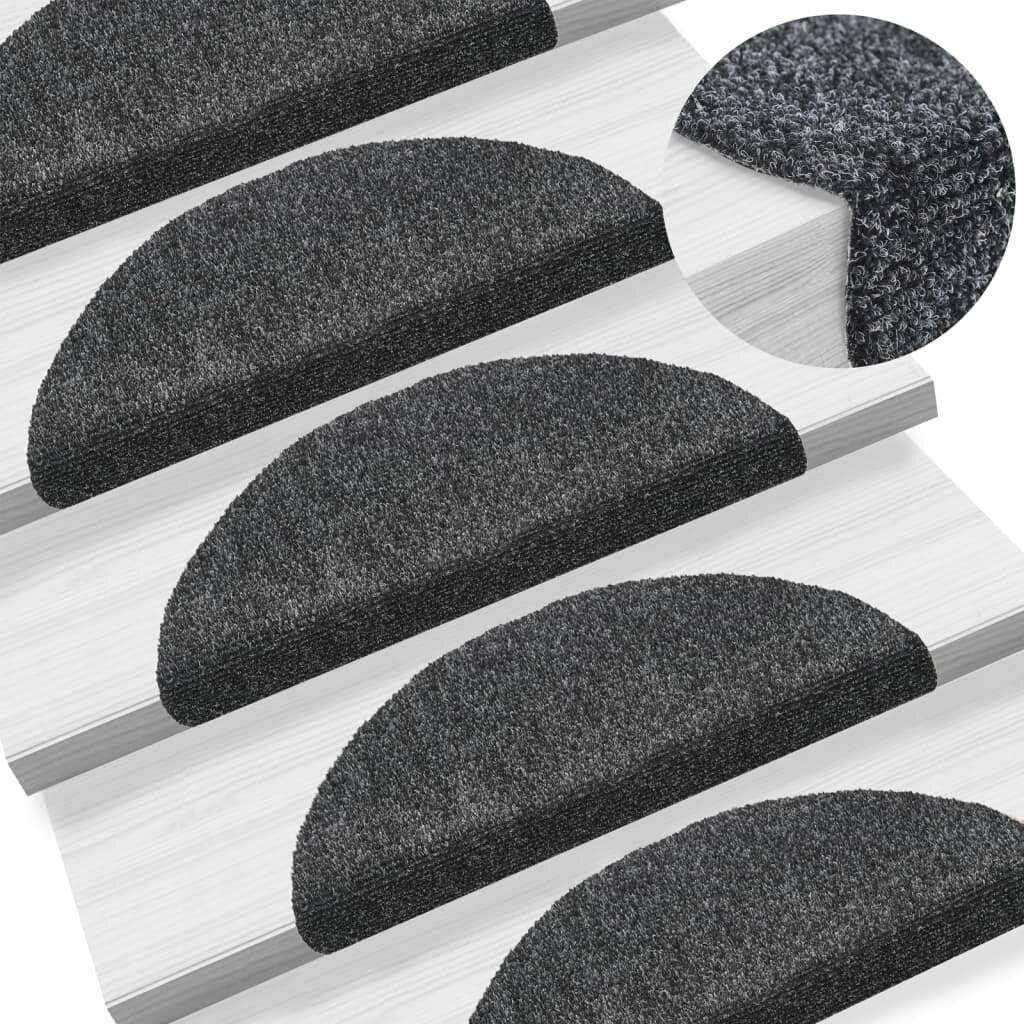Selbstklebende Treppenmatten 10 Stk. Dunkelgrau 54x16x4 cm-0