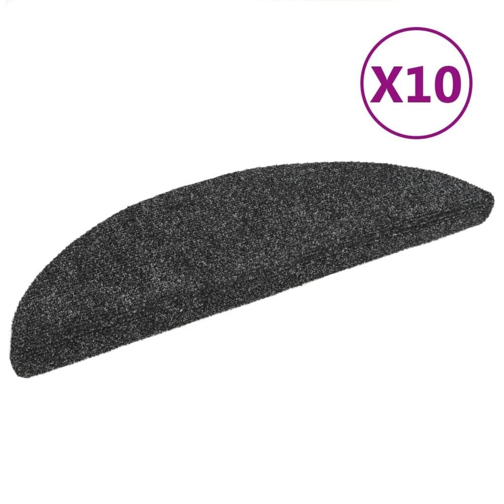Selbstklebende Treppenmatten 10 Stk. Dunkelgrau 54x16x4 cm-1