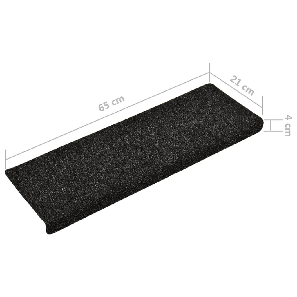 Treppenmatten 10 Stk. Schwarz 65x25 cm Nadelvlies-5