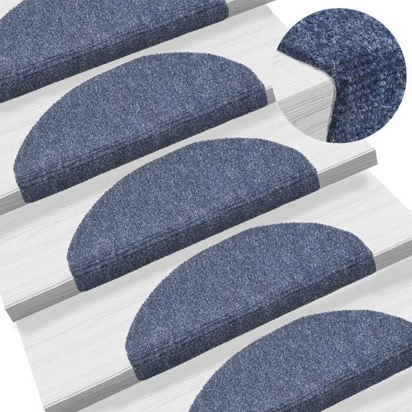 Selbstklebende Treppenmatten 5 Stk. Blau 65x21x4cm Nadelvlies