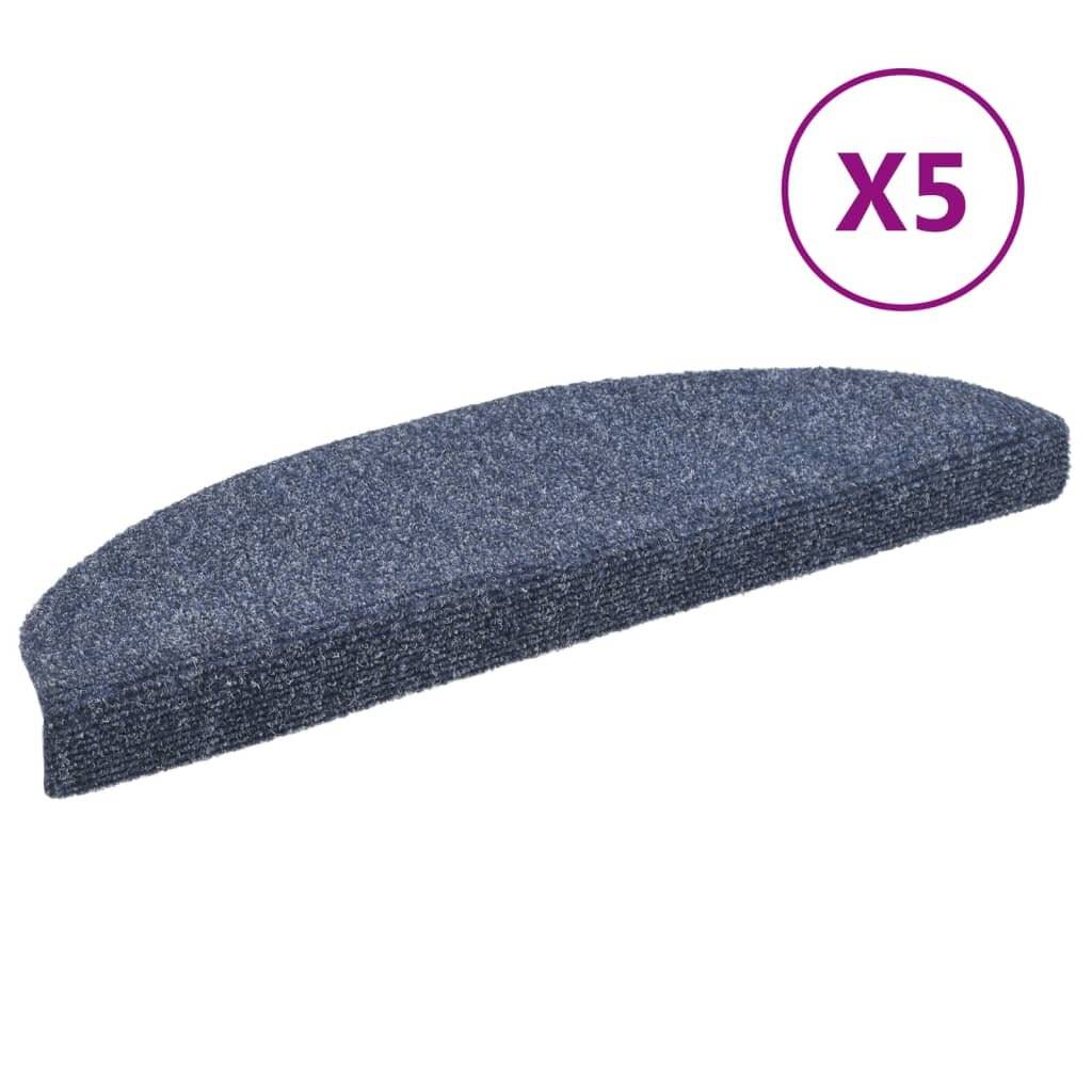 Selbstklebende Treppenmatten 5 Stk. Blau 65x21x4cm Nadelvlies-1