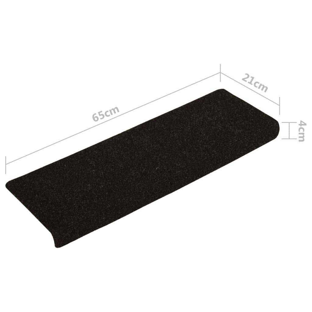 Treppenmatten 15 Stk. Nadelvlies 65x25 cm Braun-5