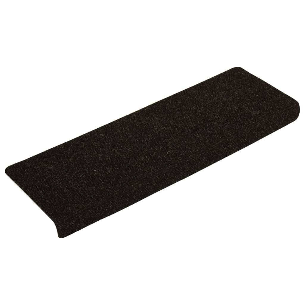 Treppenmatten 15 Stk. Nadelvlies 65x25 cm Braun-1