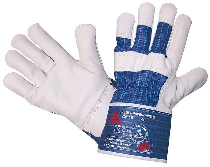Winterhandschuh Bremerhaven Gr.10 blau Leder EN 388 Kat.II HASE-4