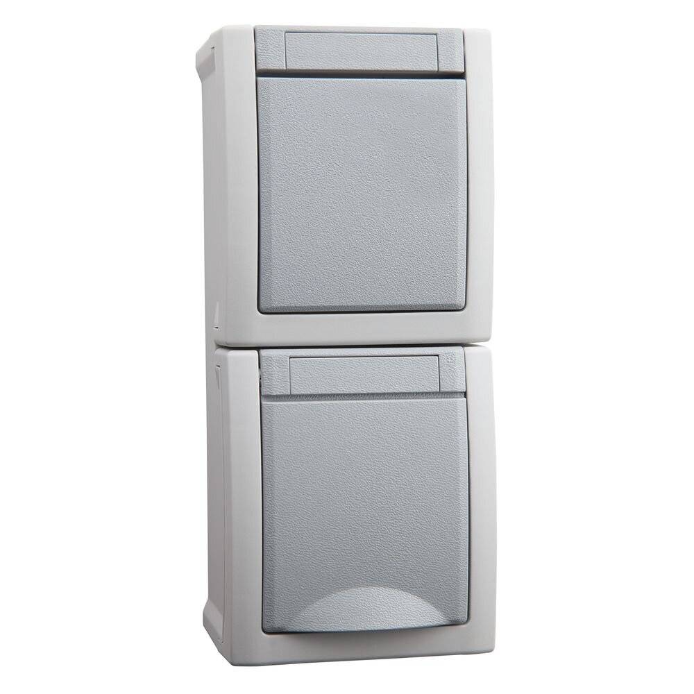 VIKO - Komb. Steckdose/Wechselschalter 90591098-DE senkr. FR-Aufputz IP54-1