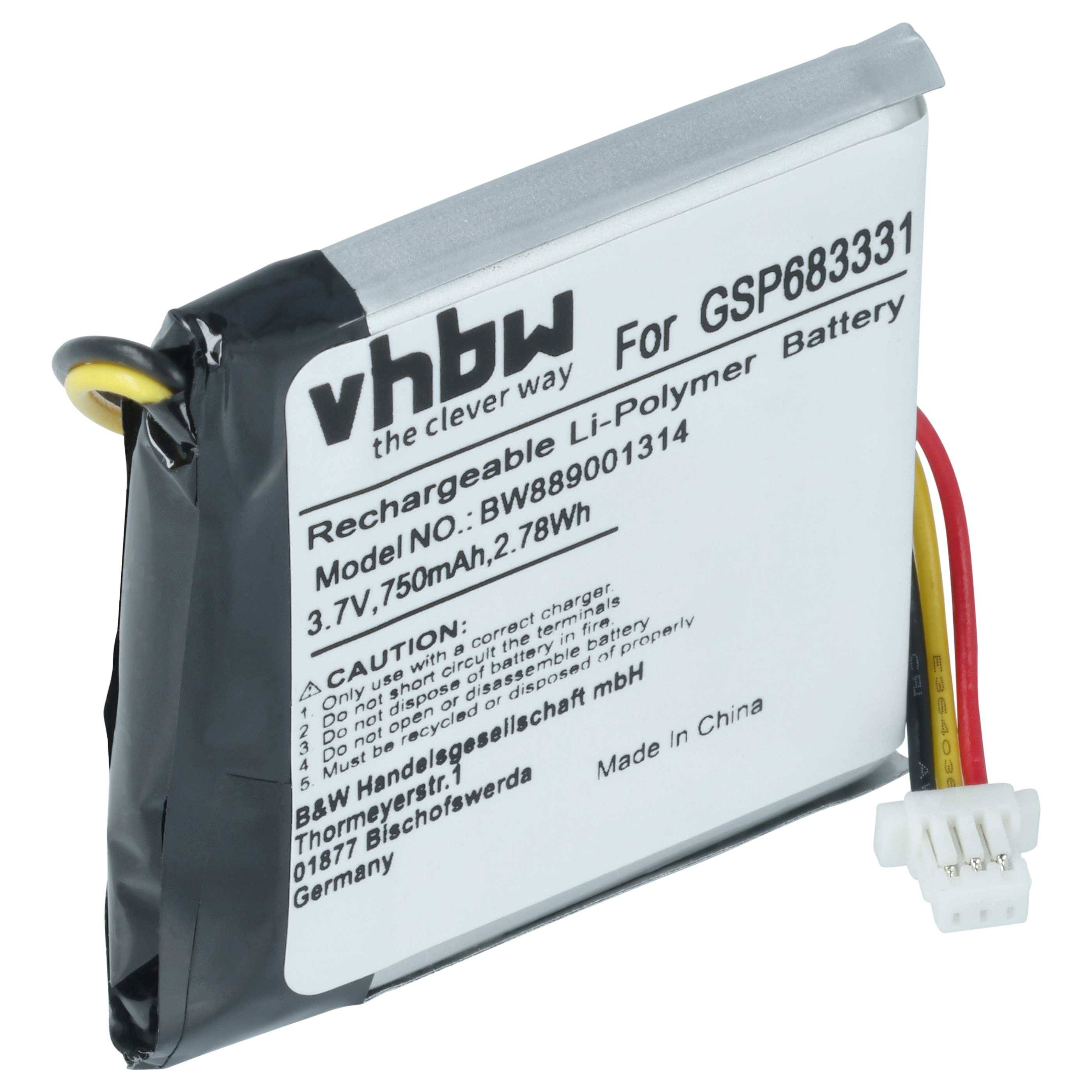 vhbw Akku kompatibel mit JBL Live 660 | 660NC Wireless Headset Kopfhörer (750 mAh, 3,7 V, Li-Polymer)