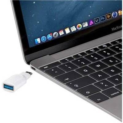Goobay 66262 USB C auf USB A Adapter / Mini Stecker für Ladekabel USB 3.0 / OTG USB-C Adapterstecker 5 Gbits / Weiß-1