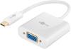 Goobay 66260 USB C auf VGA Adapter / Full HD 1080p @ 60 Hz / OTG USB-C Stecker zu VGA Buchse / Adapterkabel Weiß / 15 cm