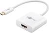 Goobay 66259 USB C auf HDMI Adapter / UHD 4K @ 30 Hz / OTG USB-C Stecker zu HDMI Buchse / Adapterkabel Weiß / 15 cm