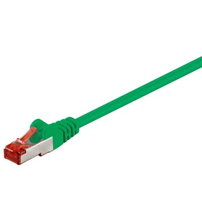 Goobay 68288 CAT 6 Netzwerkkabel RJ45 Stecker Kupferleiter halogenfrei Ethernet LAN Kabel S/FTP Schirmung PiMF Grün 0,5m