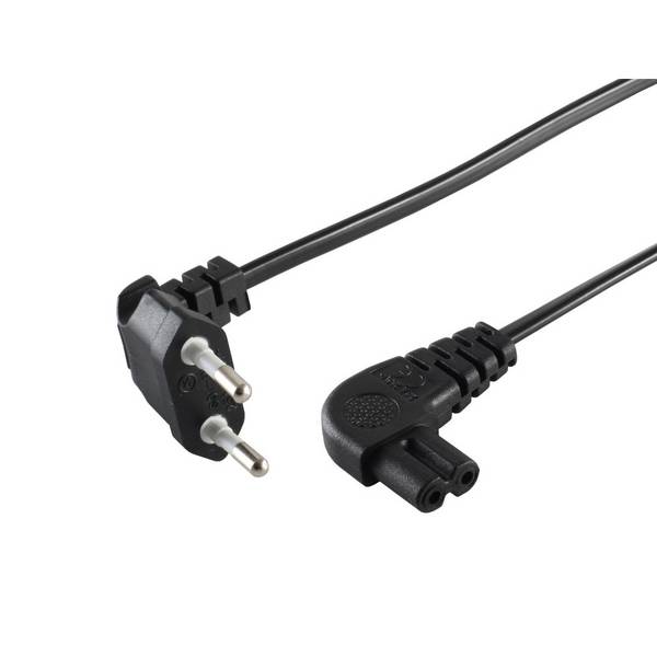 BASIC-S Netzkabel 1,5m Eurostecker gewinkelt Typ F Schuko 250V 16A Österreich Schwarz