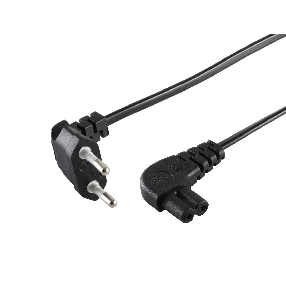 BASIC-S Netzkabel 1,5m Eurostecker gewinkelt Typ F Schuko 250V 16A Österreich Schwarz-0