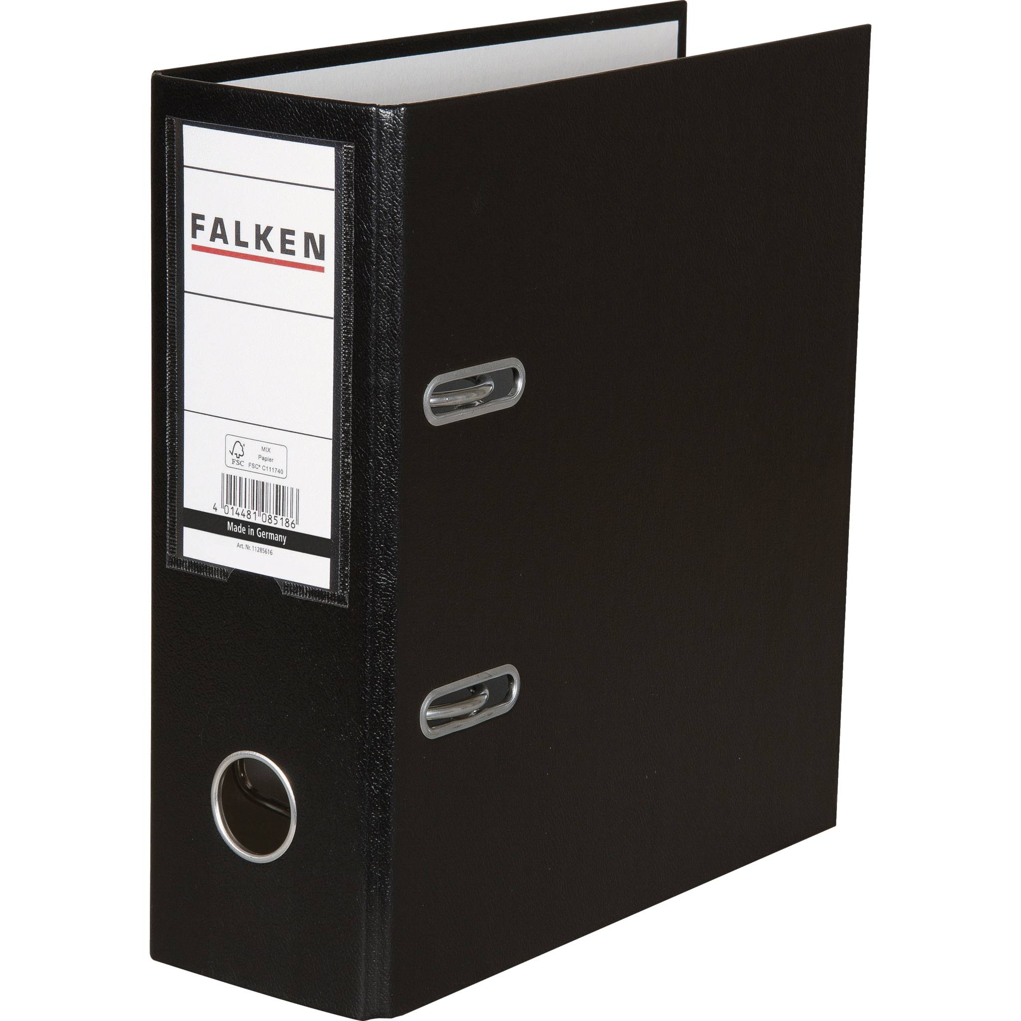 Falken 10x PP-Ordner A5 hoch, Rücken 80mm - Schwarz - 11285616F-0