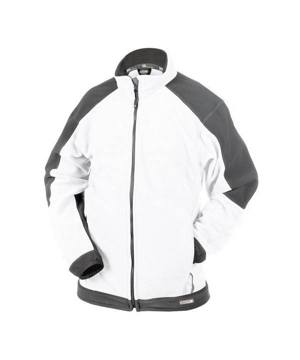 DASSY® Kazan Zweifarbige Fleecejacke Weiß/Zementgrau Gr. 4XL