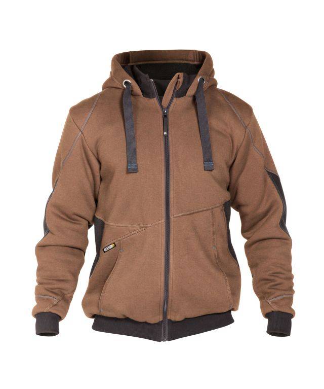 Sweatshirt-Jacke, LEHMBRAUN/ANTHRAZITGRAU, Gr. 4XL-0