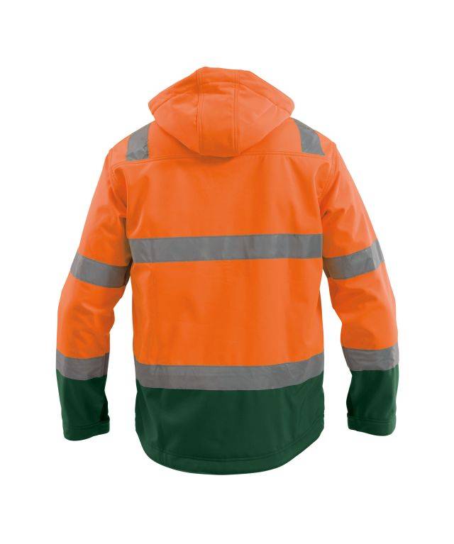 DASSY® Malaga Warnschutz Softshell-Jacke Neonorange/Flaschengrün Gr. 4XL-1