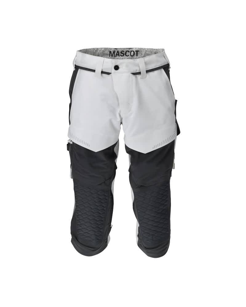 Mascot Dreiviertel-Hose mit Knietaschen Weiß/Anthrazitgrau, C48-0